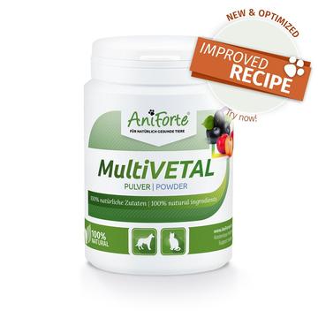 Aniforte - MultiVETAL Powder 100g - Natural Vitamin and Mineral Supplement for Dogs & Cats